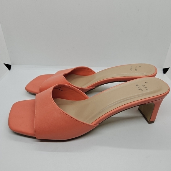 a new day coral pink heeled slides size 8.5 - Picture 3 of 11